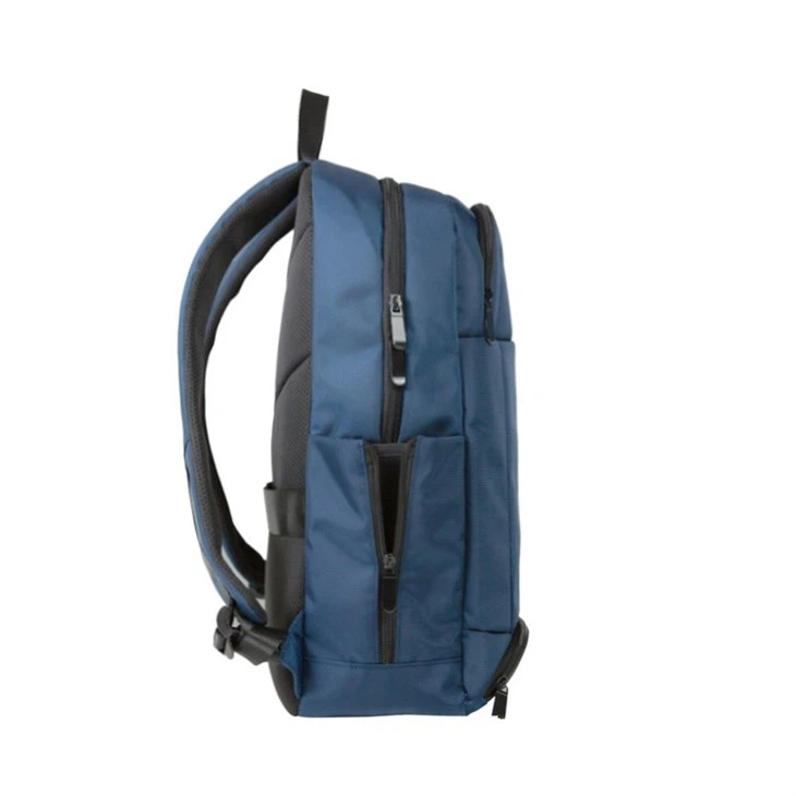 backpack gym bag with shoe compartment blue-side 2
