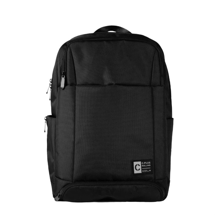 backpack gym bag with shoe compartment black-front