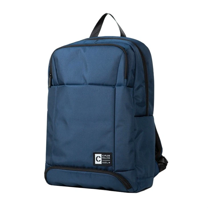backpack gym bag with shoe compartment blue-front1