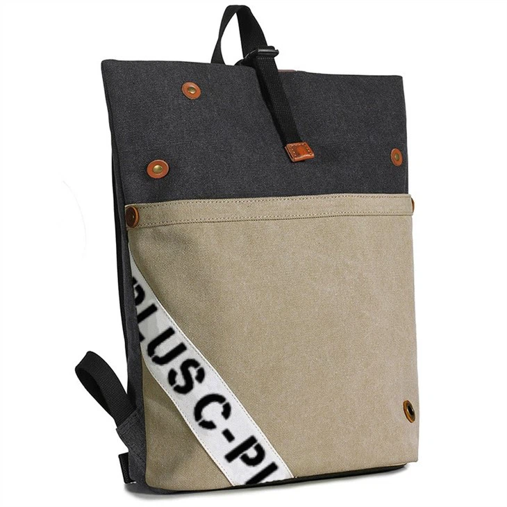 canvas satchel backpack-FRONT